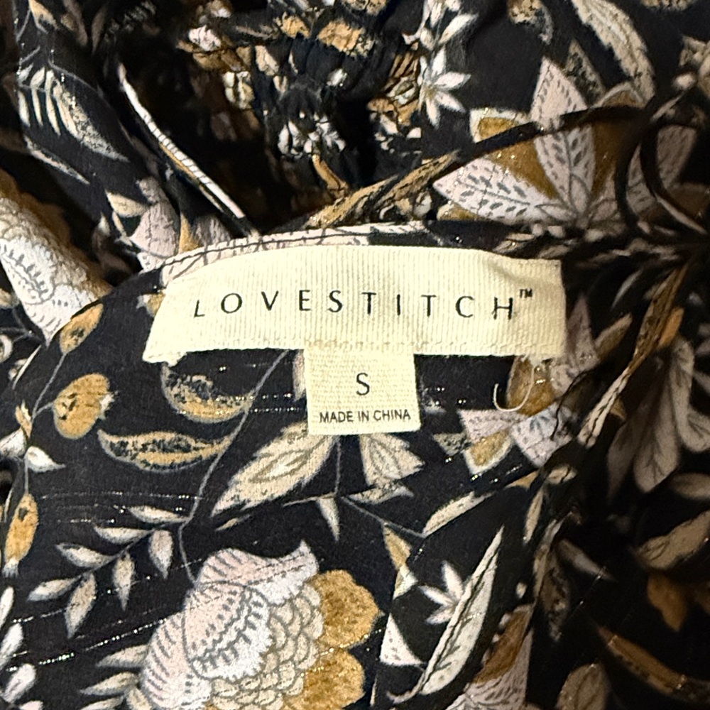 Lovestitch Boho Floral Dress in Black, White, and Tan - Picture 7 of 10